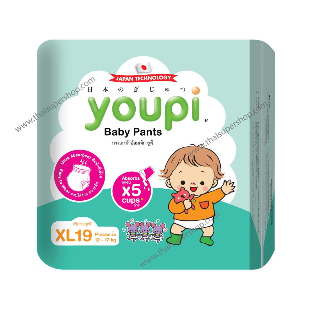 ผ้าอ้อมเด็กยูพี ไซซ์ XL จำนวน 19 ชิ้น /ห่อ ผ้าอ้อมเด็กยูพี ไซซ์ XL จำนวน 19 ชิ้น /ห่อ