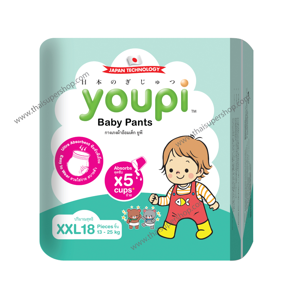 ผ้าอ้อมเด็กยูพี ไซซ์ XXL จำนวน 18 ชิ้น /ห่อ ผ้าอ้อมเด็กยูพี ไซซ์ XXL จำนวน 18 ชิ้น /ห่อ