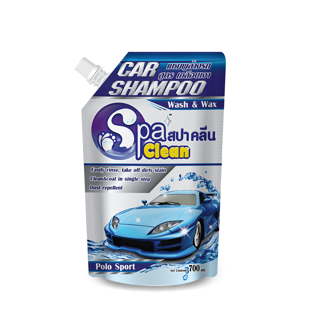  Spa Clean (สปาคลีน) : แชมพูล้างรถ สูตรเคลือบเงา ปริมาณสุทธิ 700 มล. (กลิ่นโปโลสปอร์ต)